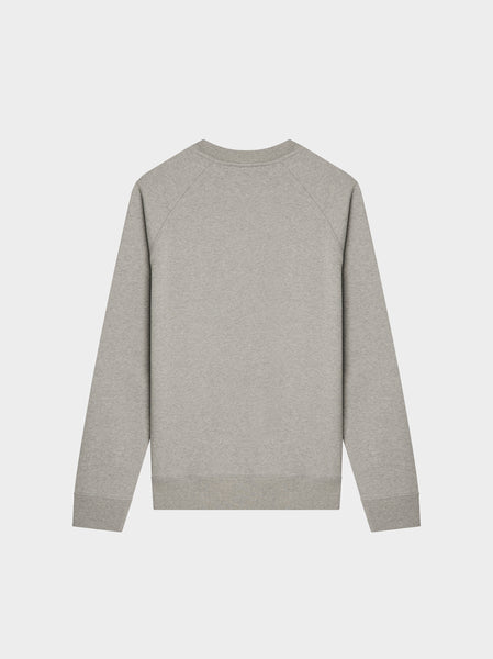 Tricolor Fox Patch Clean Sweatshirt, Grey Melange