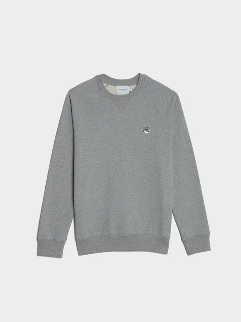 Grey Fox Head Patch Classic Sweatshirt, Grey Melange