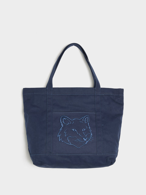 Fox Head Large Tote, Ink Blue