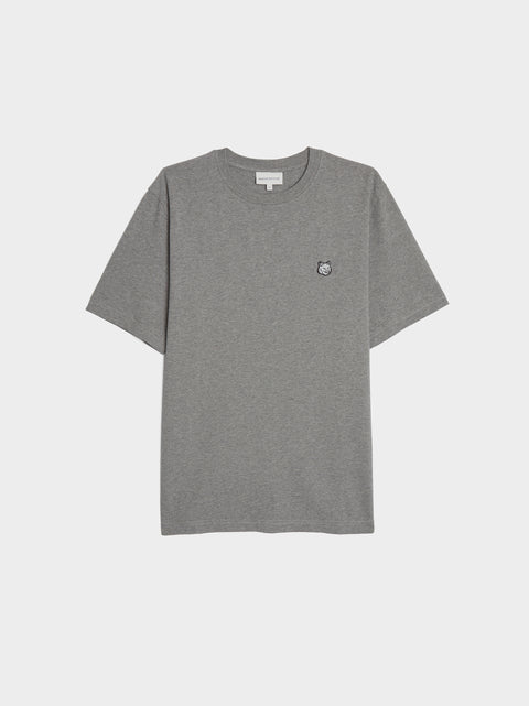 Tonal Fox Head Patch Comfort Tee Shirt, Medium Grey Melange