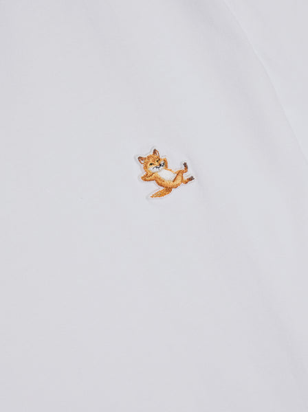 Chillax Fox Patch Regular Tee Shirt, White