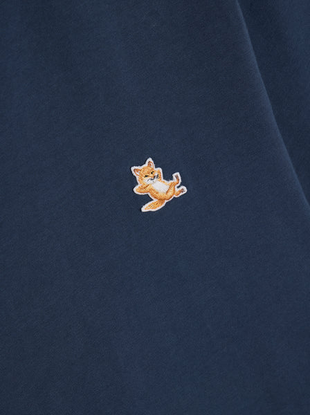 Chillax Fox Patch Regular Tee Shirt, Ink Blue