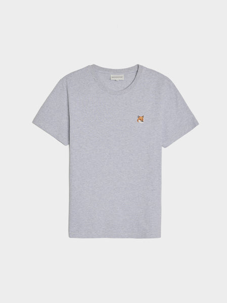 W Fox Head Patch Regular Tee Shirt, Light Grey Melange