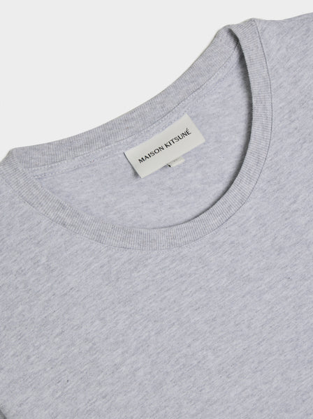 W Fox Head Patch Regular Tee Shirt, Light Grey Melange