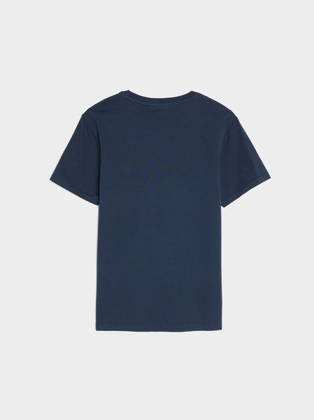 W Fox Head Patch Regular Tee Shirt, Ink Blue