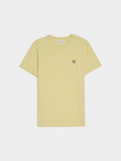 W Fox Head Patch Regular Tee Shirt, Chalk Yellow