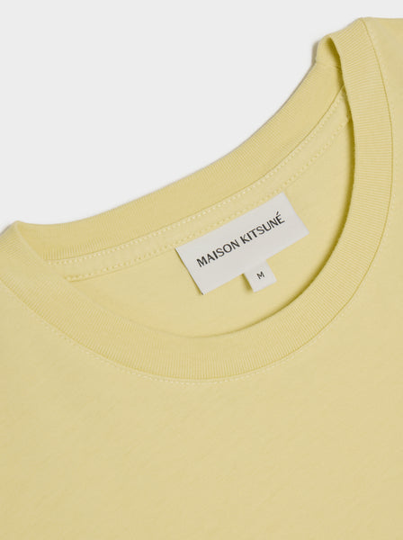 W Fox Head Patch Regular Tee Shirt, Chalk Yellow