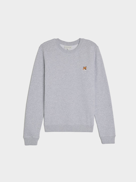 W Fox Head Patch Regular Sweatshirt, Light Grey Melange