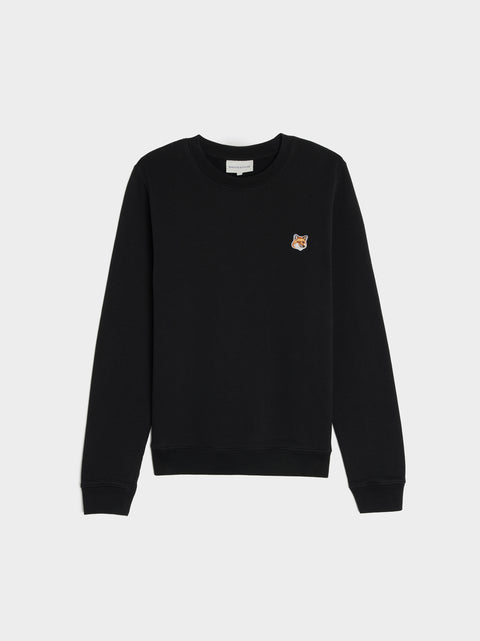 W Fox Head Patch Regular Sweatshirt, Black