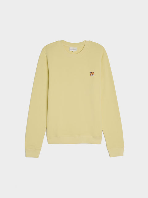 W Fox Head Patch Regular Sweatshirt, Chalk Yellow
