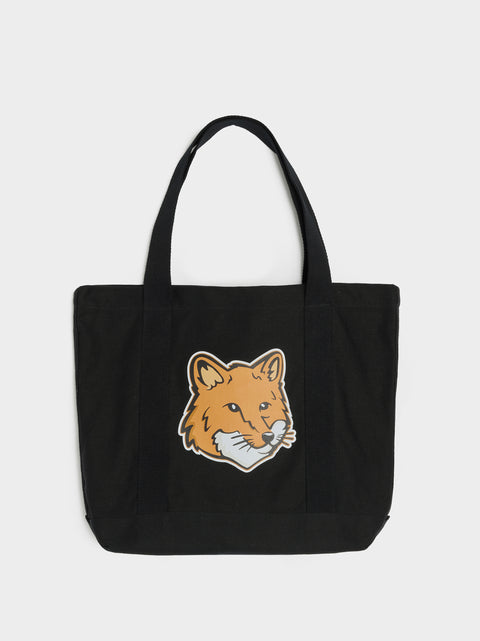 Fox Head Tote Bag, Black