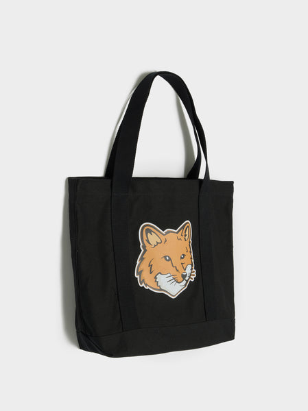 Fox Head Tote Bag, Black