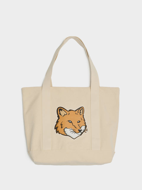 Fox Head Tote Bag, Ecru