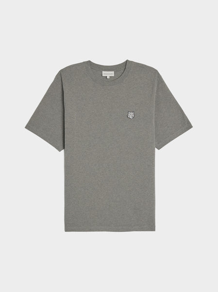 Bold Fox Head Patch Comfort Tee Shirt, Medium Grey Melange