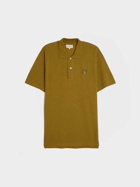 Bold Fox Head Patch Comfort Polo, Khaki Green