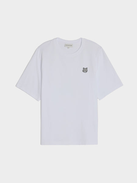 W Bold Fox Head Patch Comfort Tee Shirt, White