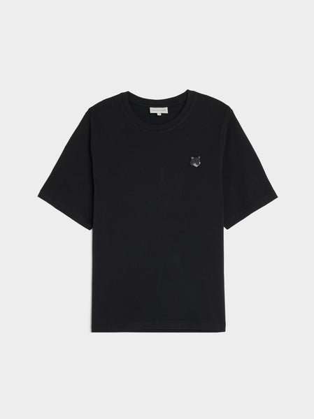 W Bold Fox Head Patch Comfort Tee Shirt, Black