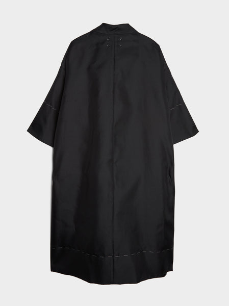 Silk Triple Organdis Coat, Black