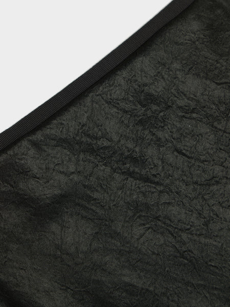 Wrinkled Acetate Skirt, Black