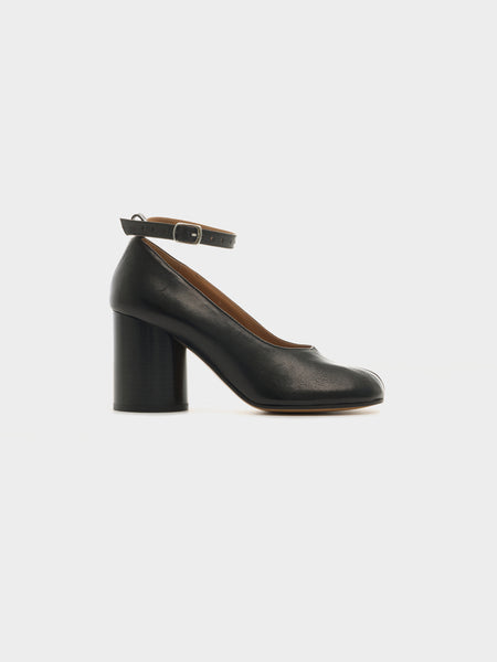 Nappa Soft Leather Tabi Pumps, Black