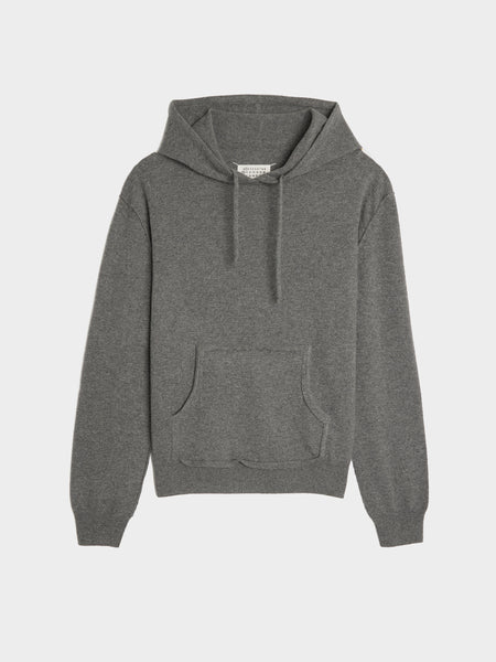 Cashmere Blend Hoodie, Medium Grey