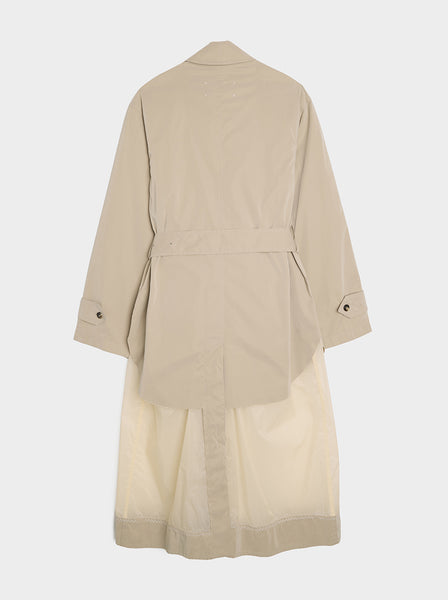 Peached Poly And Nylon Trench Coat, Sand