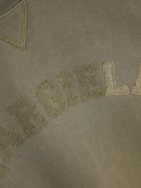 W Logo Embroidered Crop Sweatshirt, Olive