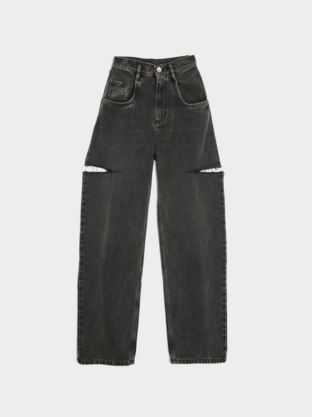 W 5 Pockets Denim, Black Washed