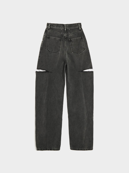 W 5 Pockets Denim, Black Washed