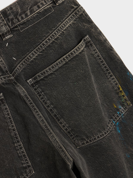 W 14 Oz Origin Denim Pants 5 Pockets, Black