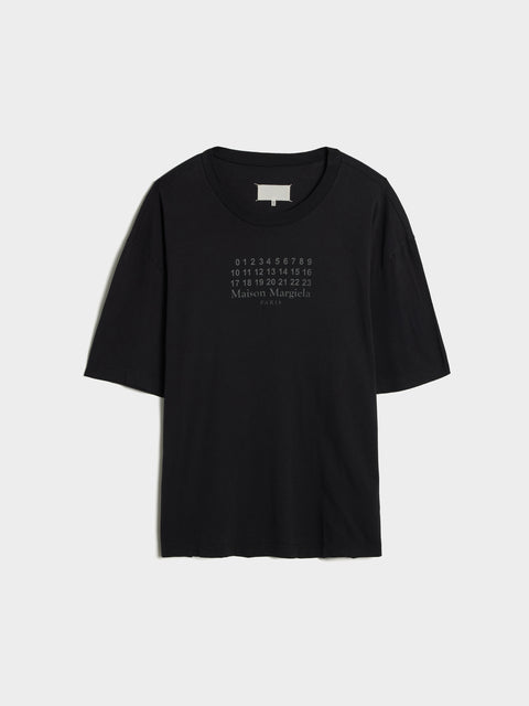Number Logo T-Shirt, Washed Black