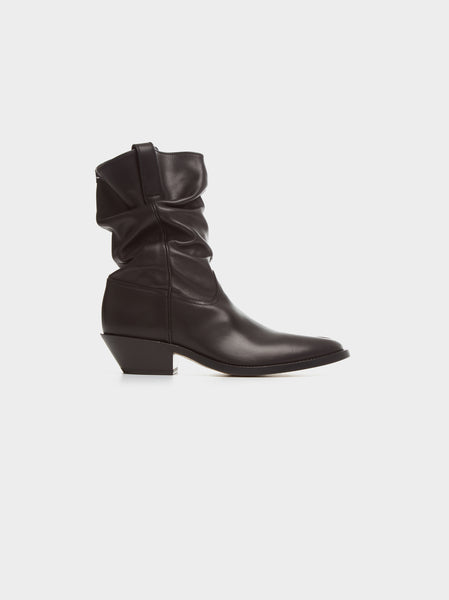 Tabi Western Leather Boot, Black
