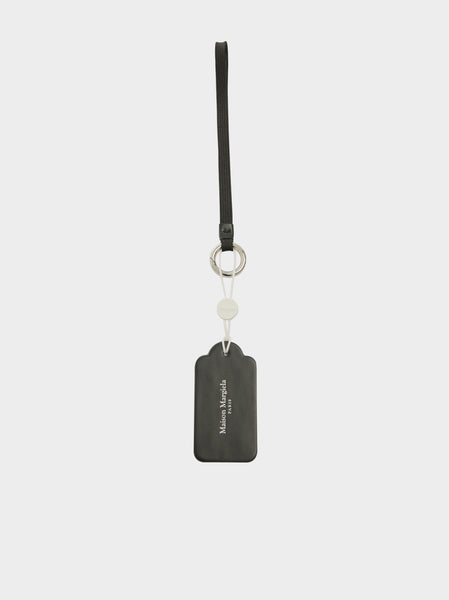 Tag Key Ring With Short Lace, Black