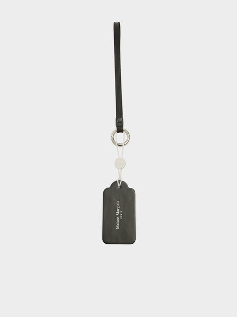 Tag Key Ring With Short Lace, Black