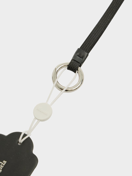 Tag Key Ring With Short Lace, Black