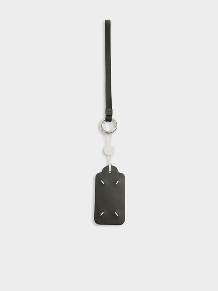 Tag Key Ring With Short Lace, Black