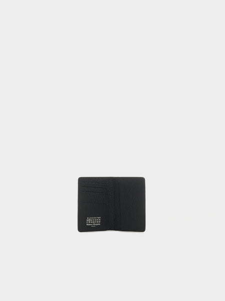 Embossed Grainy Leather Card Holder Slim 2, Black