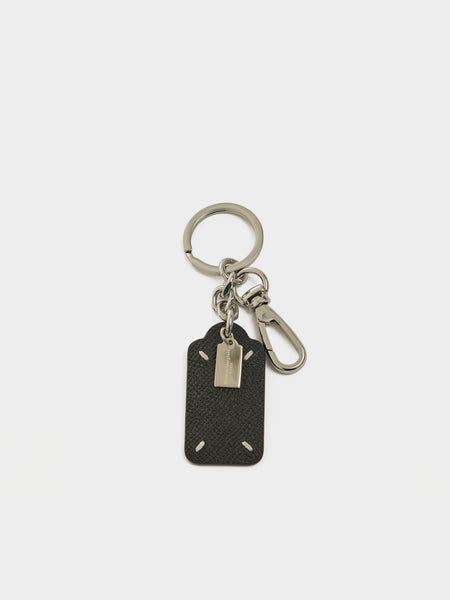 Small Double Tag Keyring, Black