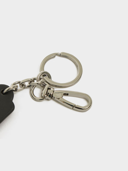 Small Double Tag Keyring, Black