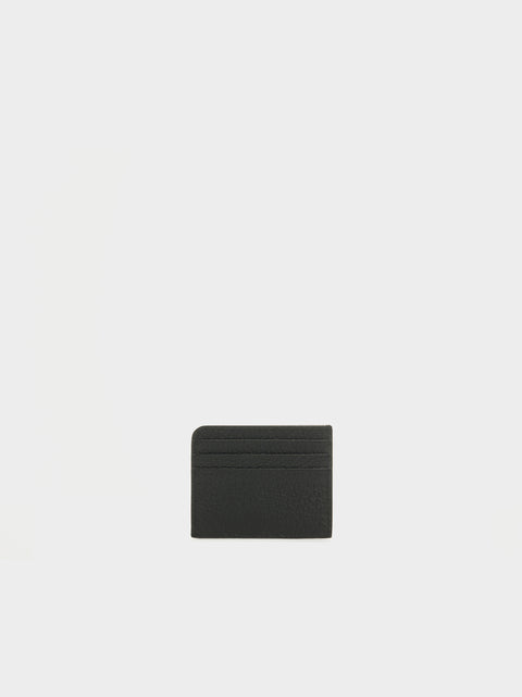 Card Holder Slim Gap Grainy Leather, Black