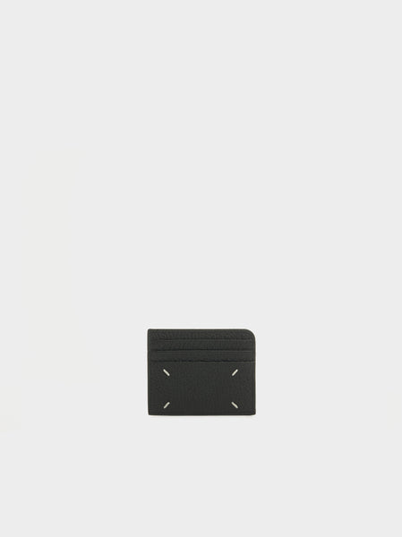 Card Holder Slim Gap Grainy Leather, Black