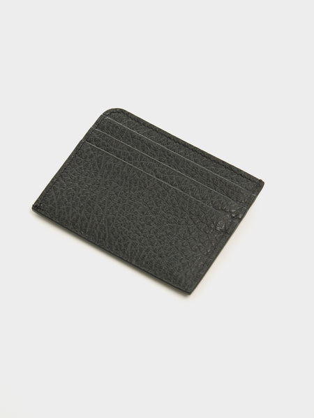 Card Holder Slim Gap Grainy Leather, Black