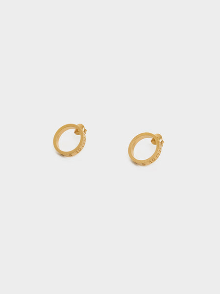 4mm Sterling Silver Number Collection Earrings, Yellow Gold Plating Burattato