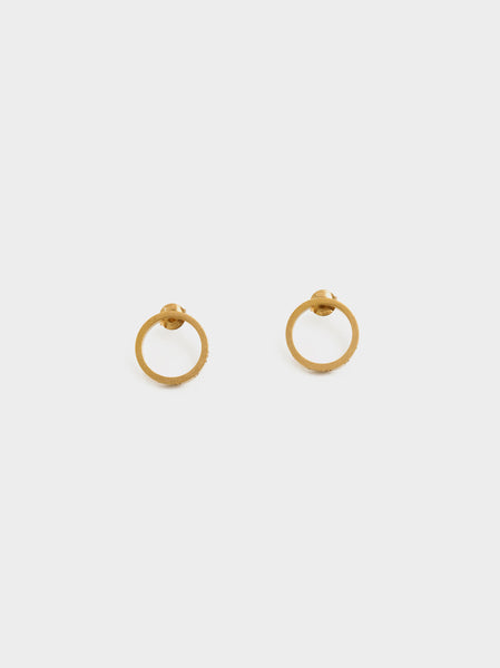 4mm Sterling Silver Number Collection Earrings, Yellow Gold Plating Burattato