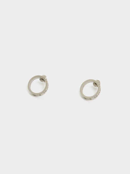 4mm Sterling Silver Number Collection Earrings, Silver