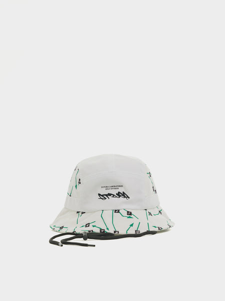 Malbon x Futura Tag Bucket Hat, White