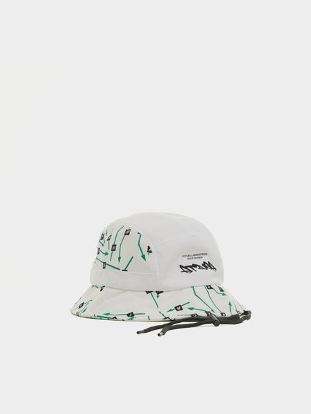 Malbon x Futura Tag Bucket Hat, White