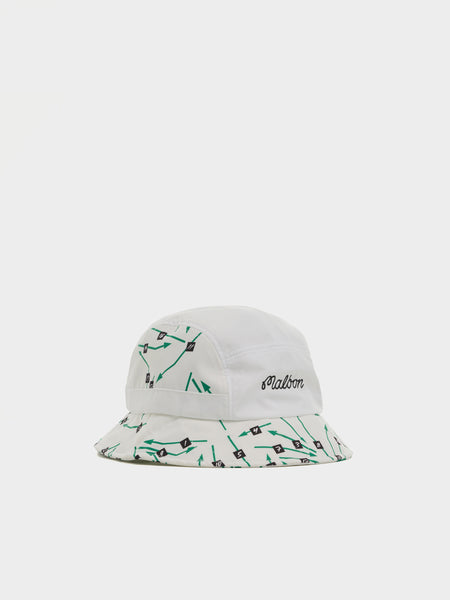 Malbon x Futura Tag Bucket Hat, White