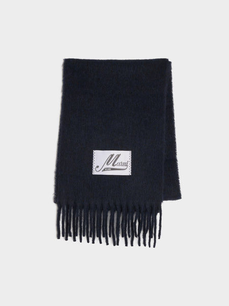 Brushed Alpaca Scarf, Blublack