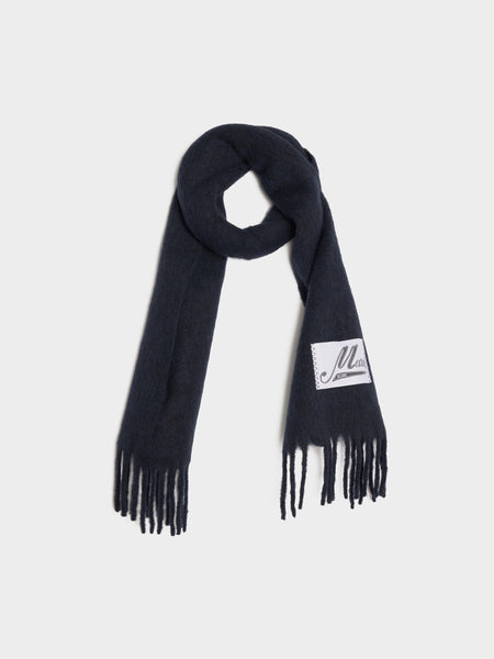 Brushed Alpaca Scarf, Blublack